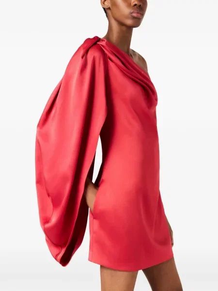 Rochie Stella Mccartney drapată cu un umăr gol roșu