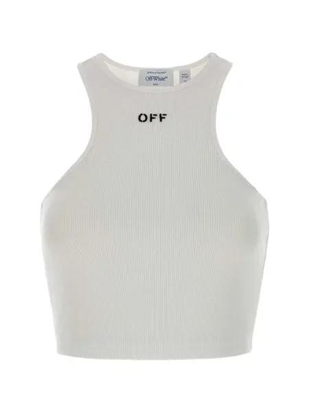 Top Off-white cu autograf alb