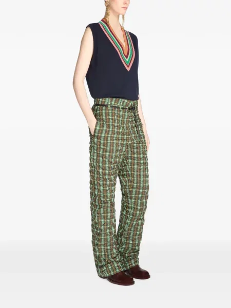 Cu centură pantaloni Dries Van Noten verde