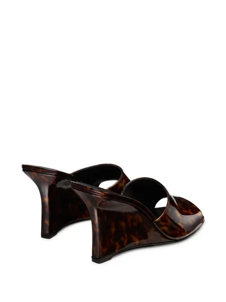 Papuci tip mules Stuart Weitzman cu pană maro