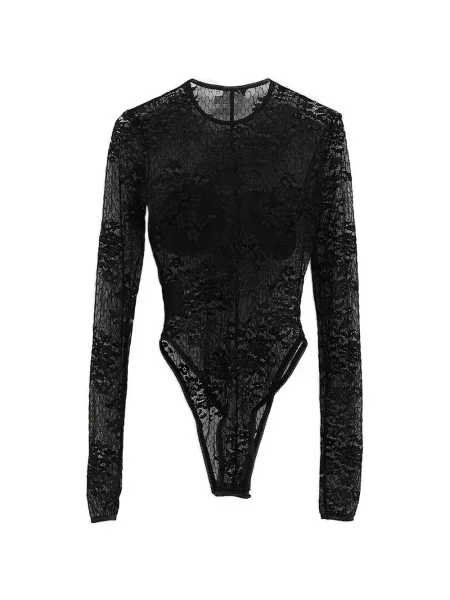 Body Vaquera din dantelă negru