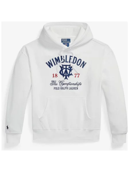 Bluza z kapturem Ralph Lauren Wimbledon Relaxed Fit Graphic granatowy czerwony S biały