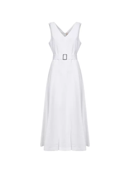Rochie Blanca Vita cu decolteu în V evazată de costum alb
