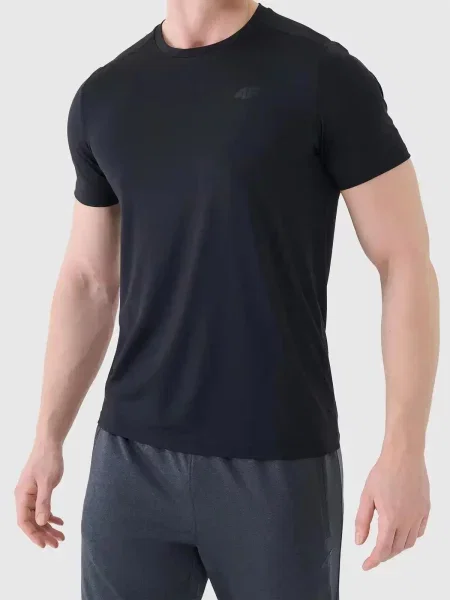 T-shirt treningowy z wykończeniem szybkoschnącym 4F czarna
