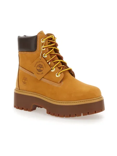 Botki Timberland zamszowe na platformie w miejskim stylu beżowe