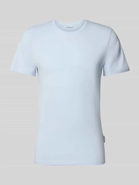 T-shirt z prążkowanym okrągłym dekoltem Casual Friday