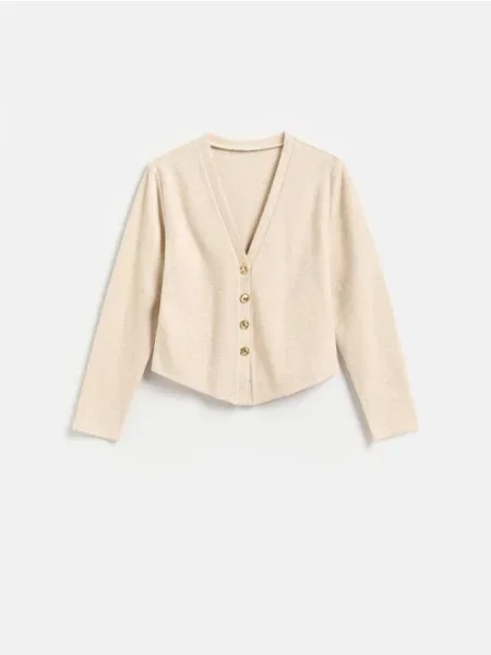 Reserved Cardigan cu decorativi bej