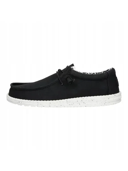 HeyDude Mokasyny Wally Stretch Canvas czarne