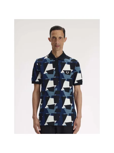 Cămașă Fred Perry cu imagine albastru