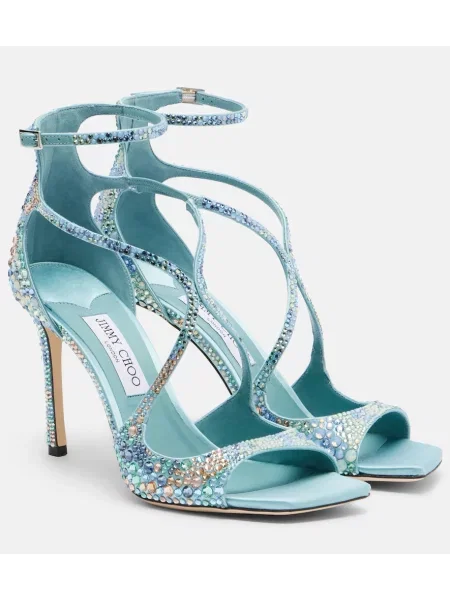 Sandale Jimmy Choo din satin albastru