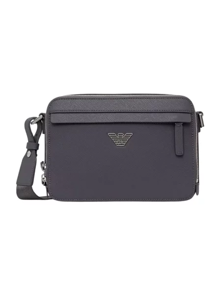 Emporio Armani saszetka z imitacji skóry szara