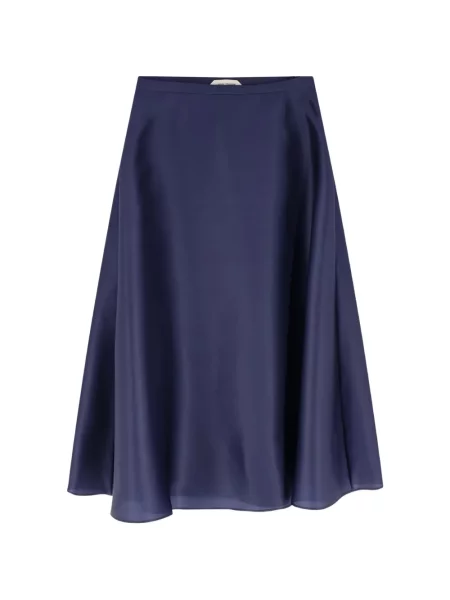 Fustă midi Alberta Ferretti în linie A albastru