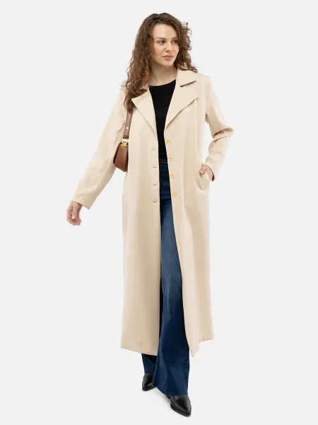 Пальто YUKI поліестер/еластан бежевий