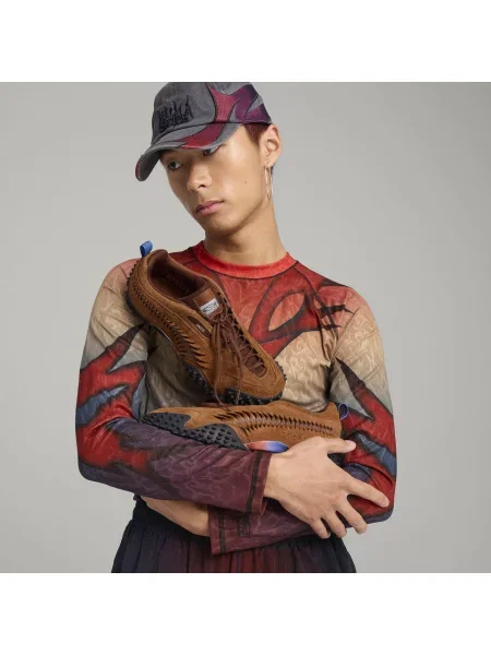 Sneakersy Puma zamszowe brązowe