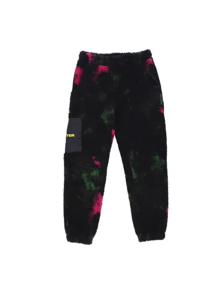 Tie dye spodnie Iuter wiązane z futerkiem czarne