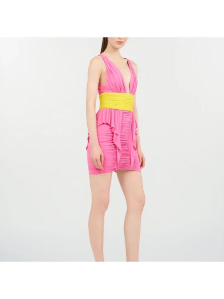 Sukienka koktajlowa Roberto Cavalli różowa