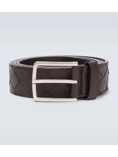 Curea Bottega Veneta din piele maro