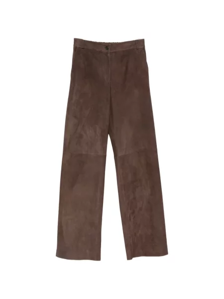 Pantaloni Antonelli din piele de căprioară maro