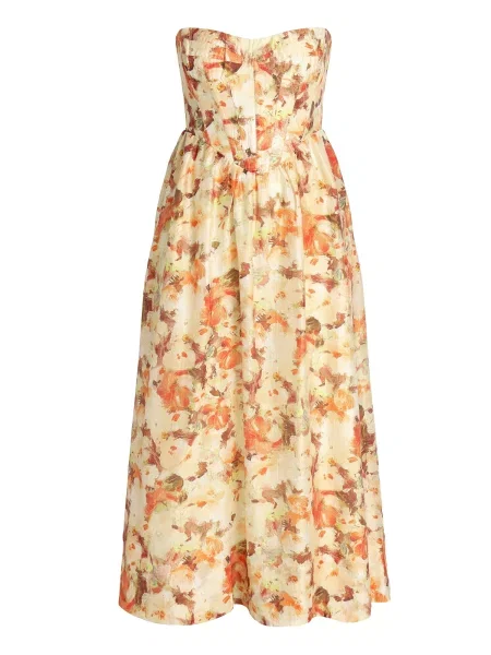Bardot Rochie LOLA lămâie / portocaliu mandarină / portocaliu homar / portocaliu pastel galben