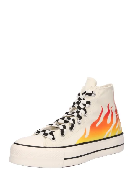 CONVERSE Členkové tenisky Chuck Taylor All Star Lift béžová / žltá / tmavooranžová čierna