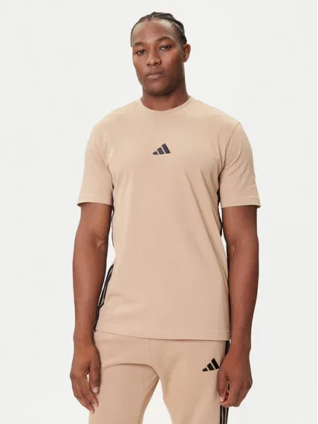 Тениска adidas Essentials с апликация бежово
