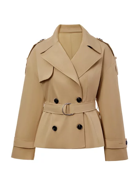 Imily Prehoden plašč kaki bela