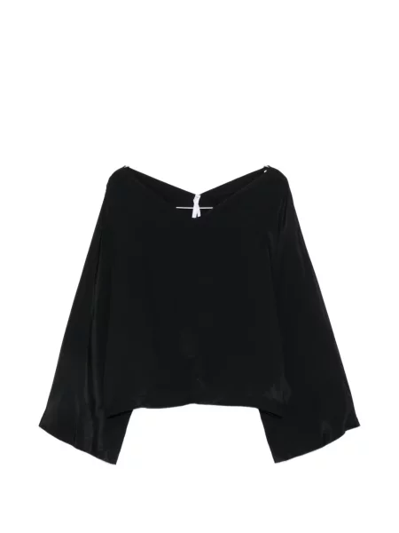 Lung top Imperial cu decolteu în V negru