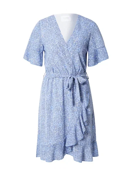 SISTERS POINT Rochie NEW GRETO / albastru fumuriu alb