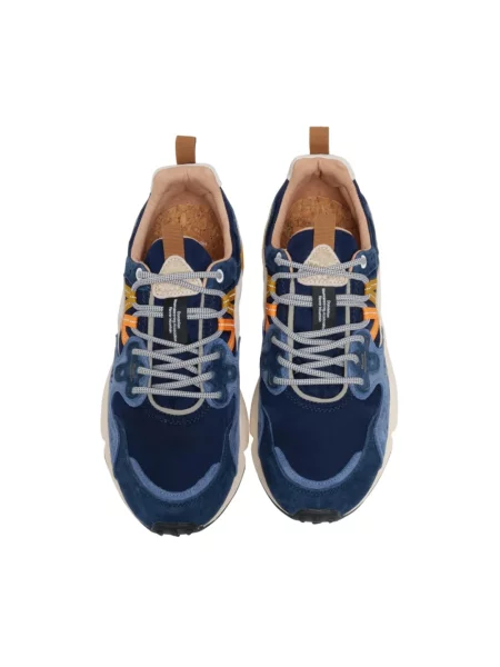 Sneakersy Flower Mountain skórzane w kwiatki niebieskie