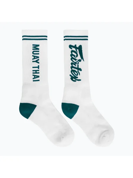 Fairtex "Muay Thai" zokni fehér/zöld. Méret: EU fehér