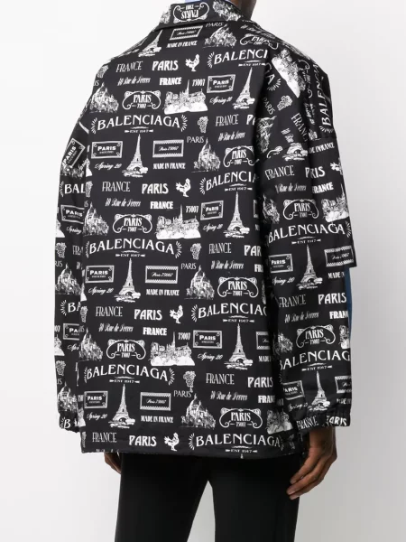 Geacă Balenciaga cu imagine negru