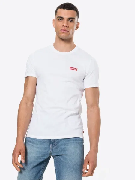 LEVI'S Tricou / negru / roșu alb
