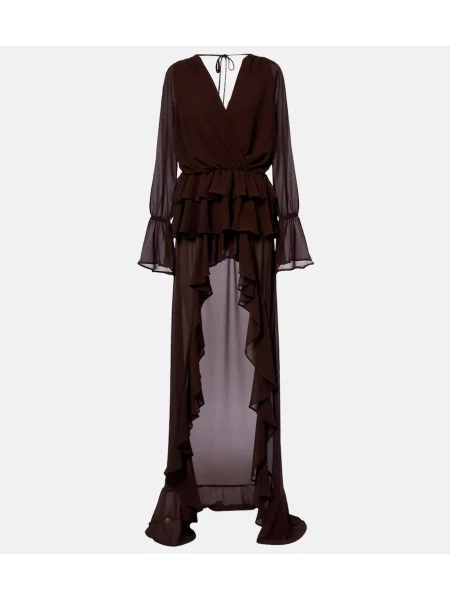 Rochie maxi Bananhot asimetrică maro