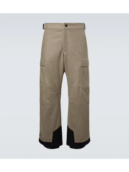 Vlněné lyže tepláky Moncler Grenoble béžové