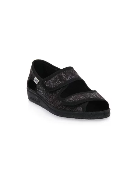 Pantofi Emanuela cu model piele de șarpe negru