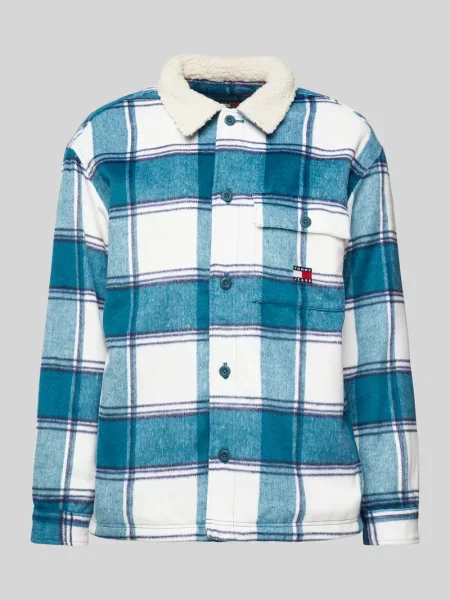 Kurtka koszulowa o kroju regular fit z listwą guzikową model ‘CHECK SHERPA’ Tommy Jeans