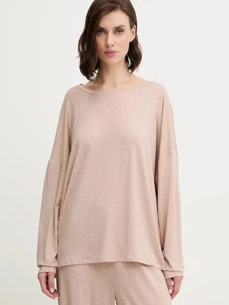 BOSS longsleeve piżamowy beżowy