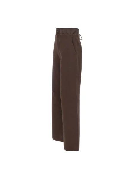 Rotate spodnie szerokie high waist brązowy