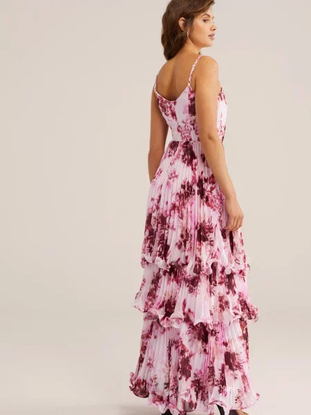 WE Fashion Večerna obleka / magenta / pastelno roza