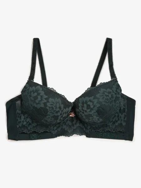 Sutien Push-Up Închis Decorat cu Dantelă și Paiete Elisei verde