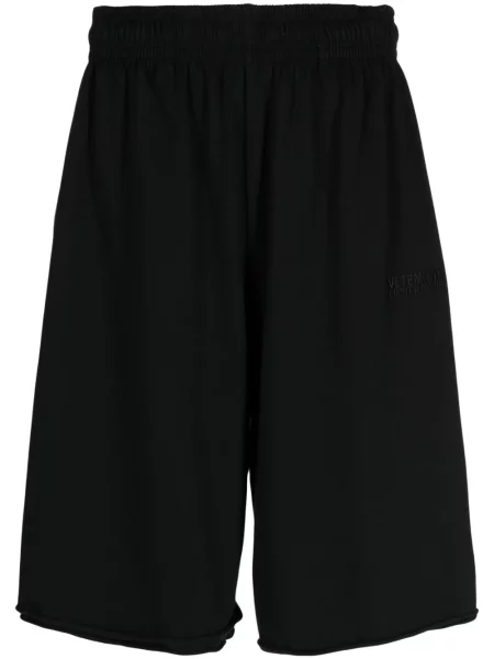 Pantaloni scurți Vetements cu broderie din jerseu negru
