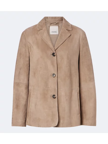Geacă 's Max Mara din piele de căprioară maro