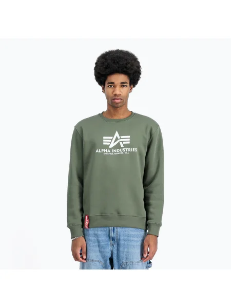 Alpha Industries férfi Basic sötét olívazöld pulóver. Méret: XL olajbogyó