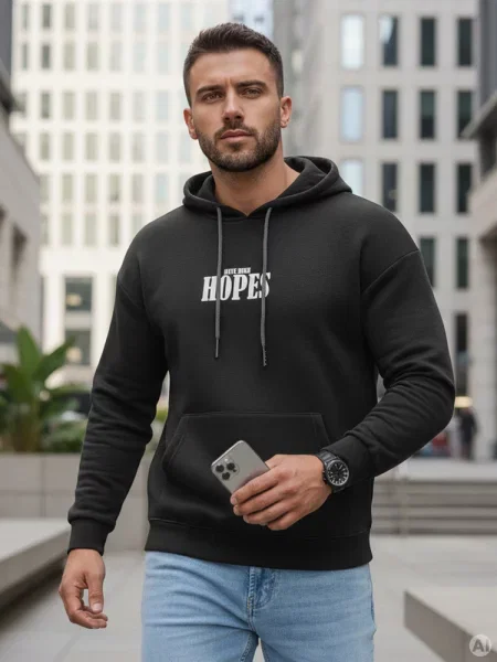 Bluza z nadrukiem HOPES Dstreet czarna
