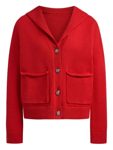 Kołnierzykowy kardigan 12 Storeez czerwony