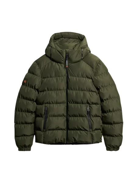 Kurtka puchowa Superdry z kapturem zielona