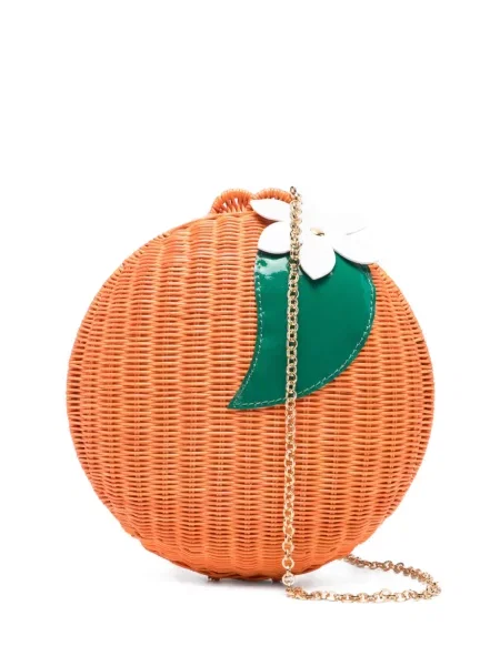 Geantă plic Serpui cu model floral portocaliu