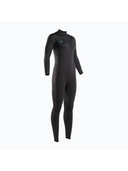 Дамски бански O'Neill Ninja Chest Zip Full Swim Foam Black черно