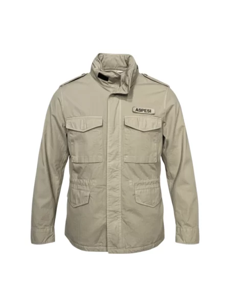 Woskowany kurtka Aspesi beżowa
