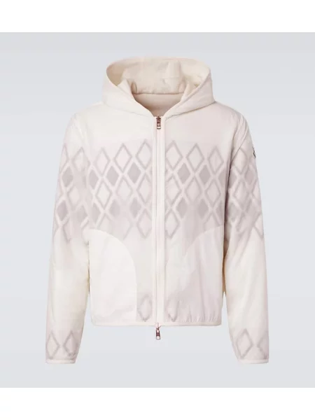 Вълнено аргайл яке Moncler бяло